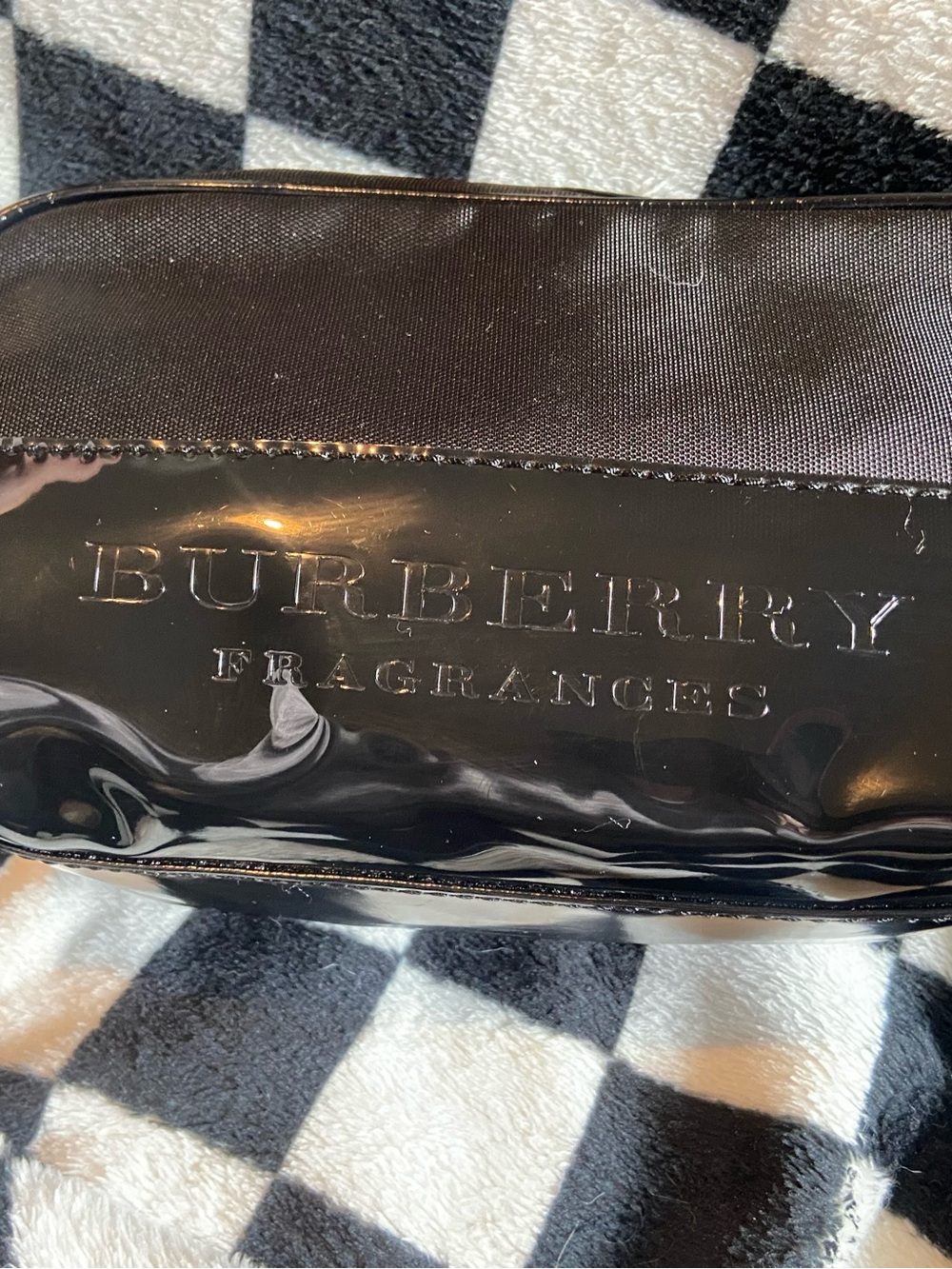 Burberry Black Patent Fragrance Cosmetic Pouch